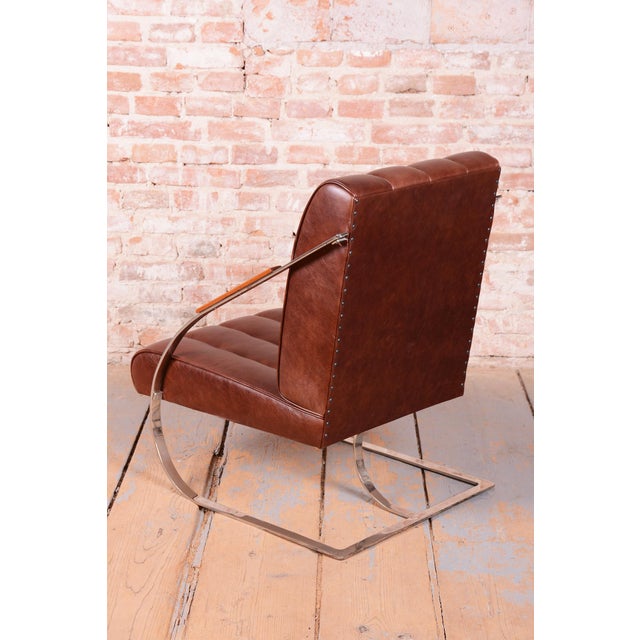 Animal Skin Bauhaus Armchair in Leather, Nickel, Steel, Oak, and Lacquer, Czech, 1920s For Sale - Image 7 of 11