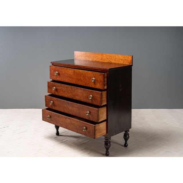 Antique Sheraton Birdseye Maple Chest For Sale - Image 4 of 15