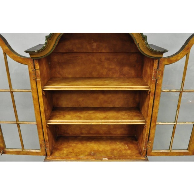 Antique English Adams Style Distress Hand Painted Narrow Secretary Writing Desk For Sale - Image 16 of 18