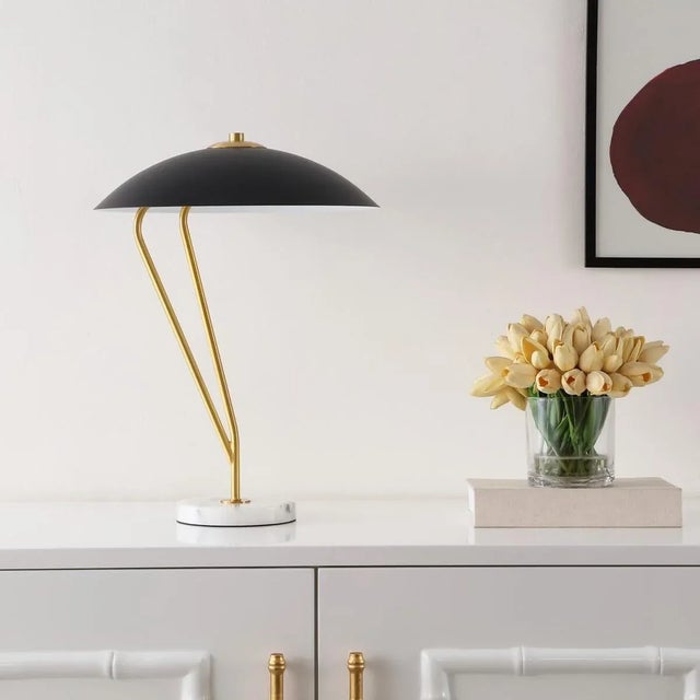 Modern Suarez 20.25" Table Lamp in Black/Brass For Sale - Image 3 of 3