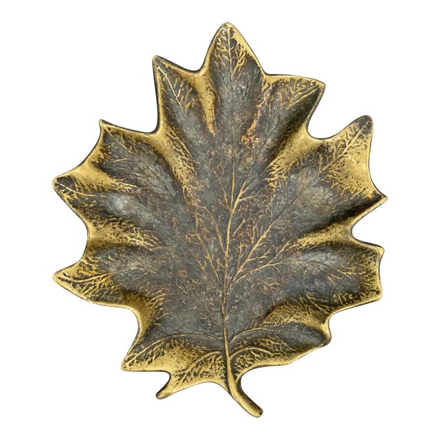 Bronze Maple Leaf Dish For Sale