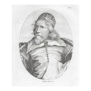 1798 English Architect Inigo Jones Portrait Engraving For Sale