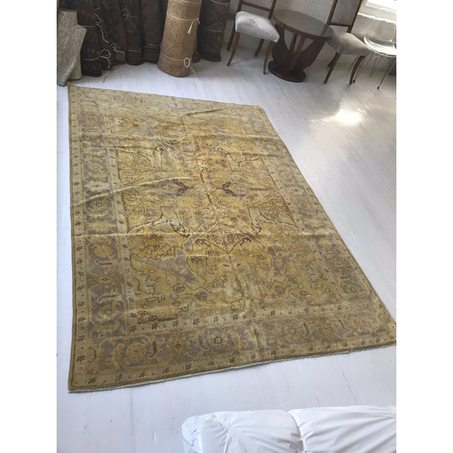 Contemporary Traditional Oriental Inspired Yellow Wool Rug by Doris Leslie Blau For Sale - Image 4 of 5