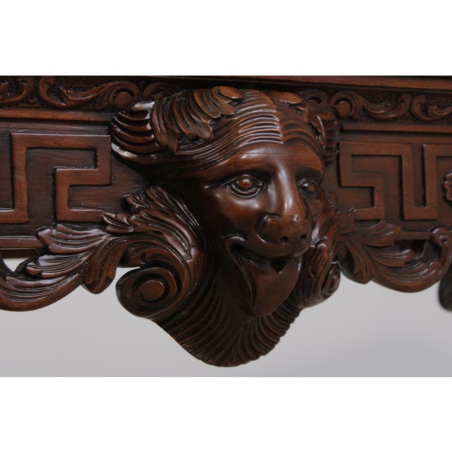 Ardley Hall Marble Top Lion Mask Table For Sale - Image 14 of 18