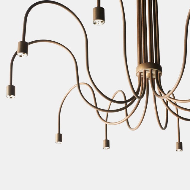 Mid-Century Modern 1960s Danish Copper Chandelier For Sale - Image 3 of 5