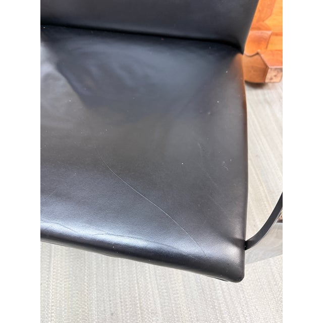 Brueton Cantilever Leather + Chrome Chairs, Pair For Sale - Image 9 of 12