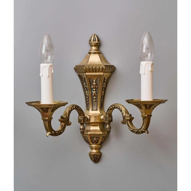Neo-Renaissance Brass Wall Sconces, Set of 2 For Sale - Image 6 of 10