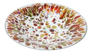 Mid-Century Modern Multicolor 'Confetti' Enamel on Copper Dish