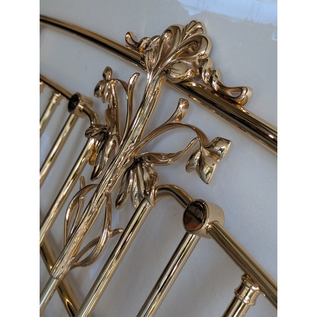 Late 20th Century Art Nouveau King Brass Bed Frame by Elliott's Designs For Sale - Image 13 of 18