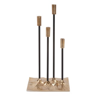 Modern Gold Aluminum Candelabra For Sale