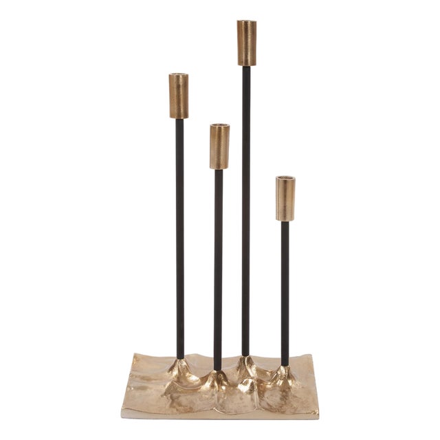 Modern Gold Aluminum Candelabra For Sale