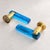 Italian Blue Murano Glass and Brass Door Handles, 1970s, Set of 6 For Sale - Image 6 of 9