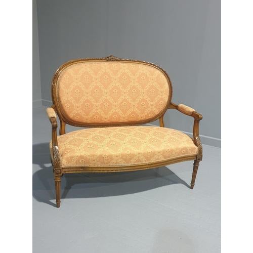 This is a very nice quality 19th Century French antique two seater walnut couch in original fabric, excellent colour and...