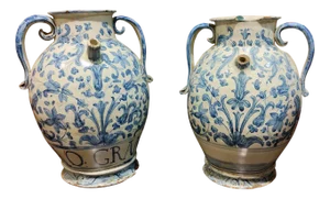 Italian Pharmacy Jars, Set of 2