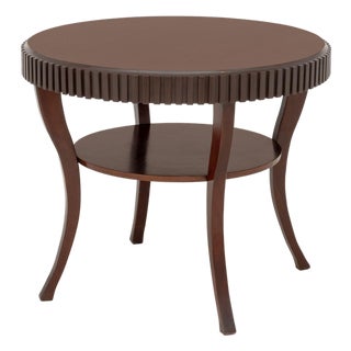 Barbara Barry Attributed Mahogany Circular Occasional Table For Sale