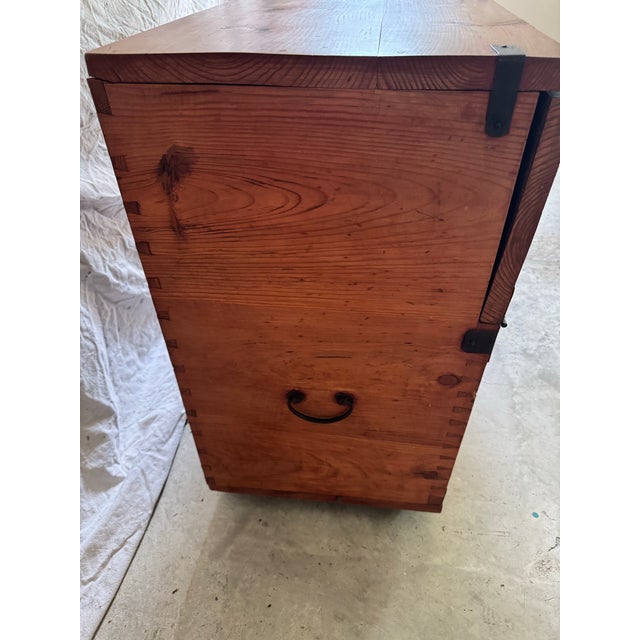 Vintage Korean Bandaji Blanket Chest With Hand-Forged Iron Hardware For Sale - Image 9 of 9