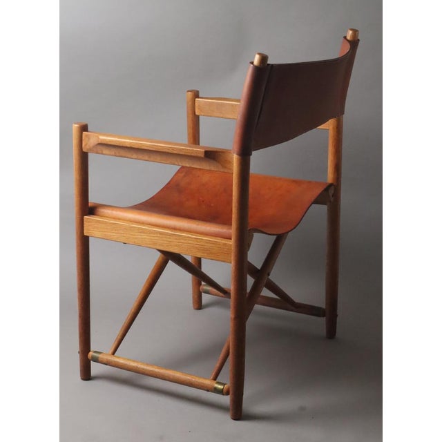 Model 903 Foldable Chair in Saddle Leather and Oak by Kurt Culetto for Horgenglarus, 1960s For Sale - Image 10 of 18