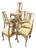 Early 20th Century Set of 8 Painted Chippy Dining Chairs with Needlepoint Floral Seats For Sale