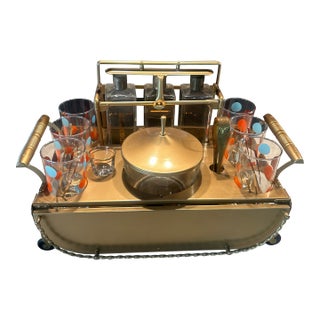 Mid 19th Century Mid Century Modern Table Top Bar Set - 13 Piece For Sale