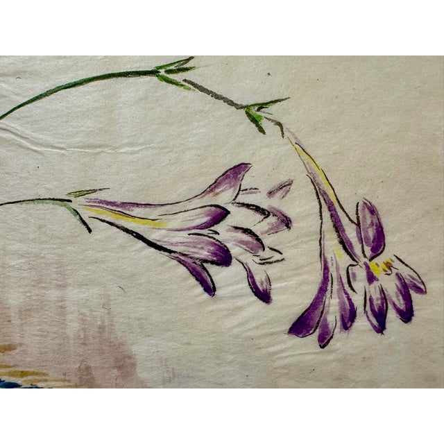Rustic Henry Emil Salloch Original Watercolor on Paper Floral Still Life With Freesia Blossoms, 1940. For Sale - Image 3 of 6