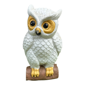 1970s Stone Painted Owl Sculpture