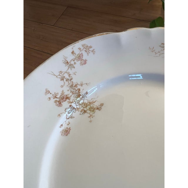 1970s Vintage Floral Ceramic Serving Tray For Sale - Image 5 of 9