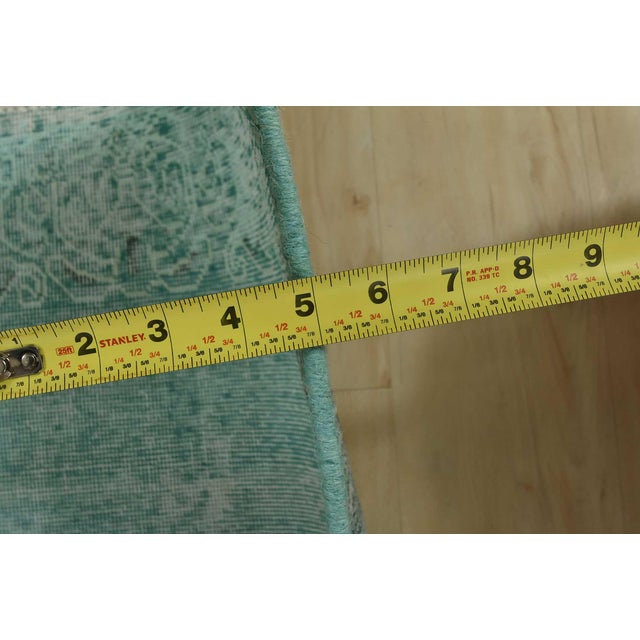 Tabriz Runner 2’8” X 18’5” Blue Wool Vintage Overdyed Hand-Knotted Rug For Sale - Image 9 of 11