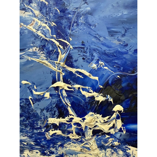 Vintage Large MC Oil on Canvas Winter Landscape For Sale - Image 9 of 11