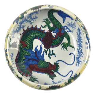 Vintage Dragon Bowl in Hand-Painted Ceramic by Frederick Rhead, 1930s For Sale
