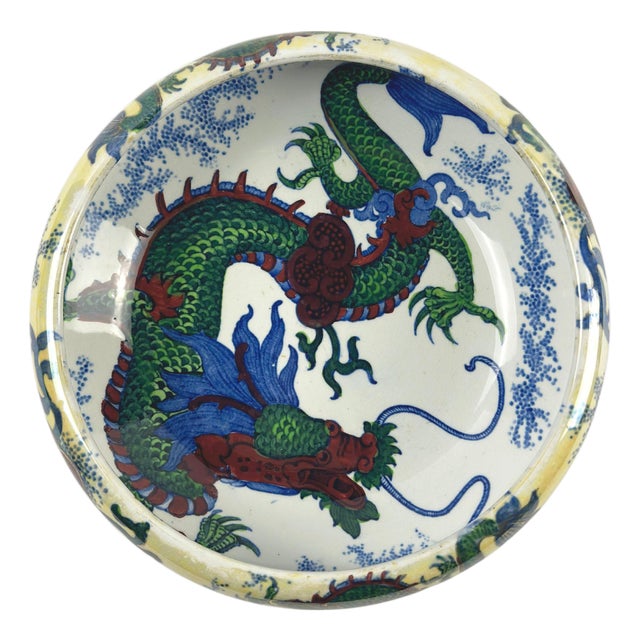 Vintage Dragon Bowl in Hand-Painted Ceramic by Frederick Rhead, 1930s For Sale