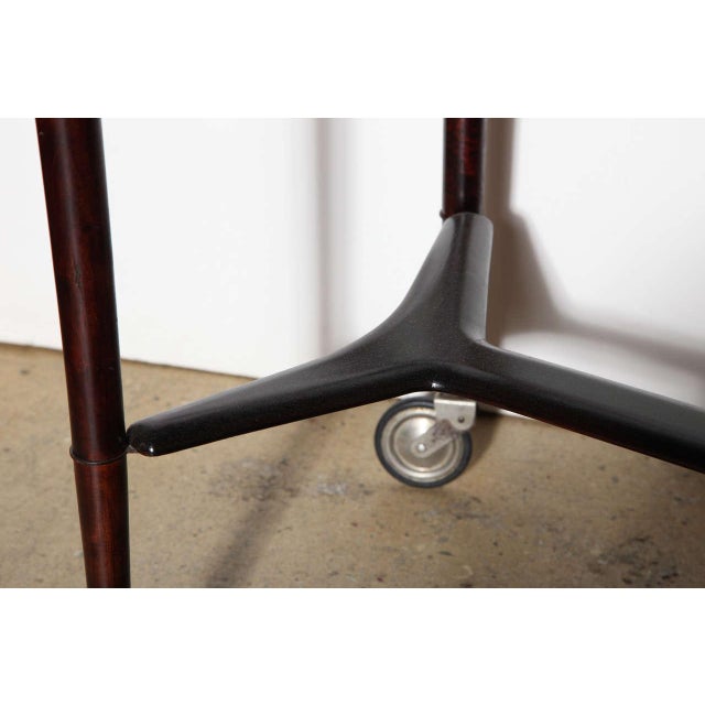 Coffee 1950s Italian Modern Solid Rosewood Bar Cart For Sale - Image 8 of 10