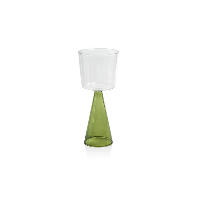 Contemporary Viterbo Wine White Wine Glasses - Green, Set of 4 For Sale - Image 3 of 4