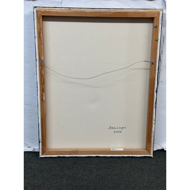 Circa 2006 Alice Lopes "Lighthouse" Original Art, Acrylic on Canvas For Sale - Image 11 of 12