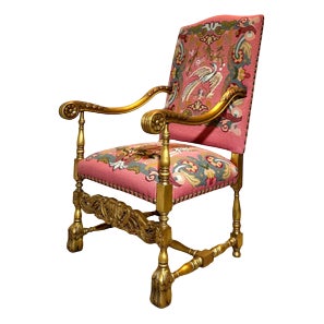 Louis XIV Style Armchair in Fabric For Sale