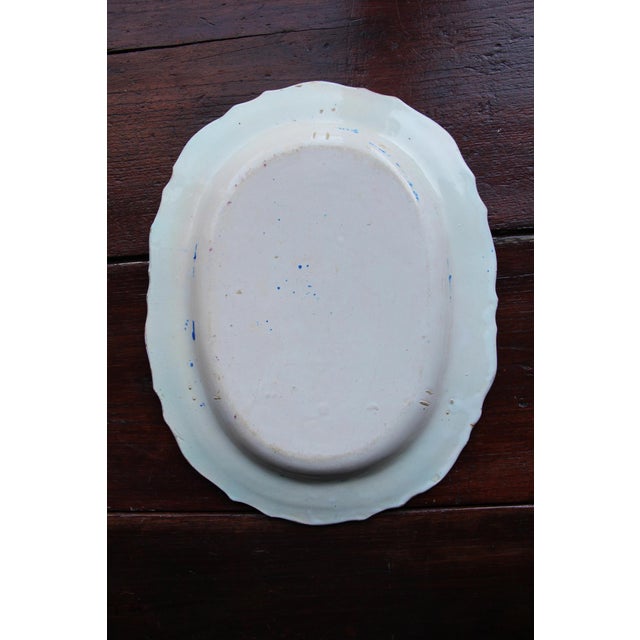 19th Century Antique Portuguese Wall Platter Depicting Flowers For Sale - Image 5 of 8