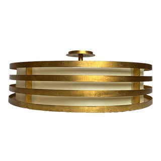 Large Modern Gold Oversized Drum Chandelier by Fine Art Lamps Portobello Road Pendant For Sale