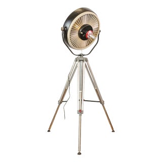 Vintage Industrial Black Hospital Operating Lamp on Bilora Tripod, 1980s For Sale