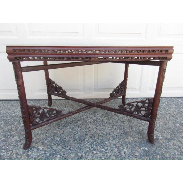 1940s Chinese Hardwood Coffee Table For Sale - Image 5 of 12