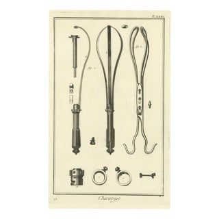 Antonio Baratti, Spring Blade Instruments, Diderot Chirurgie Plate Xxxv, 1772, Engraving For Sale