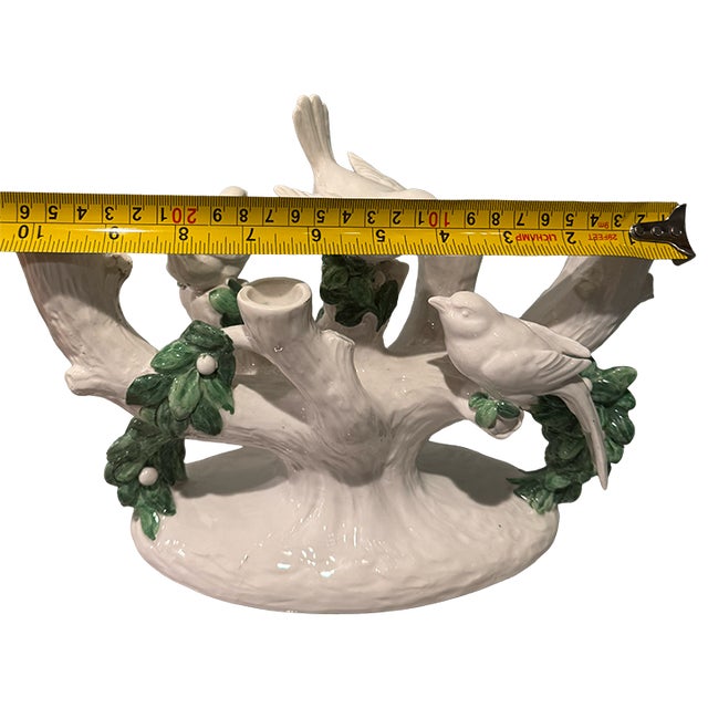 Ugo Zaccagnini Italian Bird & Branch Ceramic Candelabra, Circa 1930s–40s For Sale - Image 17 of 17