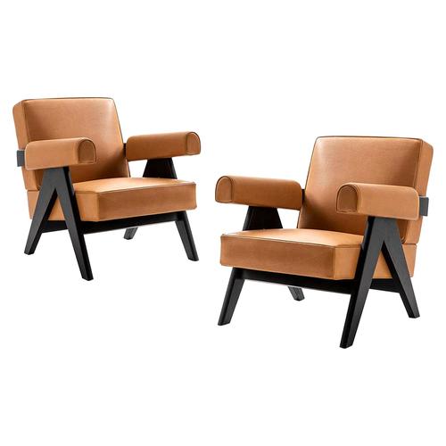 Brown 053 Capitol Complex Chair by Pierre Jeanneret for Cassina For Sale - Image 8 of 8