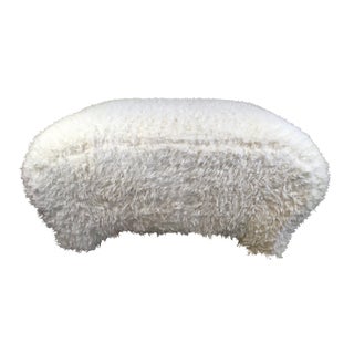 White Faux Fur Ottoman - "The Yak" by John Rixey For Sale