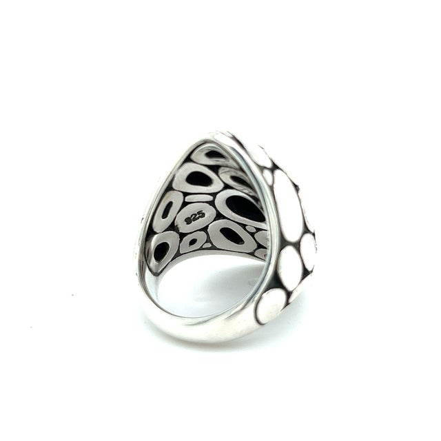 Late 20th Century John Hardy Estate Ladies Kali Pebble Marquise Dome Ring Size 6 Sterling Silver For Sale - Image 9 of 12
