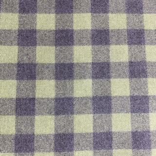Designer Green and Charcoal Check Flannel Fabric For Sale
