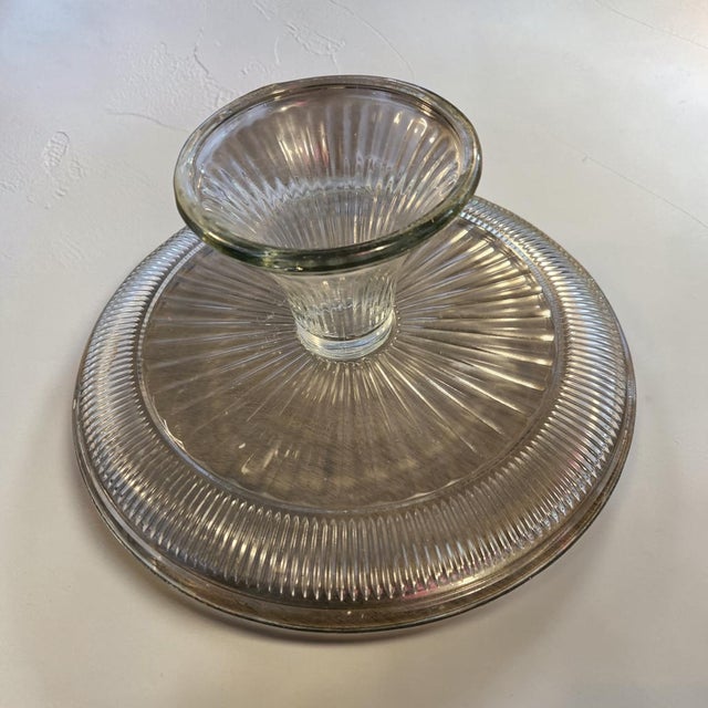 Anchor Hocking 1980s Anchor Hocking “Canton” Glass Cake Dome and Multifunctional Server- 2 Piece For Sale - Image 4 of 6