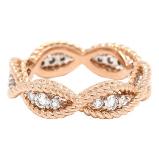 Roberto Coin .46ctw Diamond and Ruby Infinity Band Ring, 18k Rose Gold For Sale