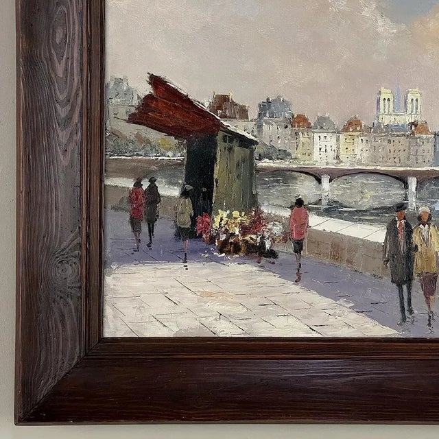 Vintage Framed Oil Painting on Canvas by J. Van Der Berk For Sale In Dallas - Image 6 of 13