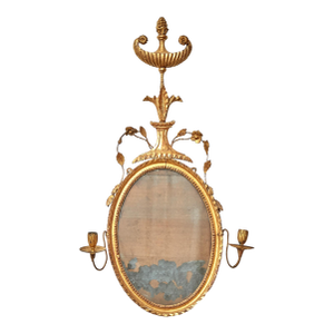 Fine George III Giltwood Girandole Mirror With Candle Arms, England 18th Century