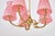 Vintage Swedish Five-Arm Brass Chandelier with Pink Shades, 1940s For Sale - Image 11 of 13
