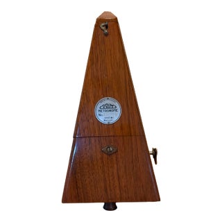 Vintage Mid-Century Czechoslovakian Prim Working Mechanical Metronome in Wood Circa 1960's For Sale